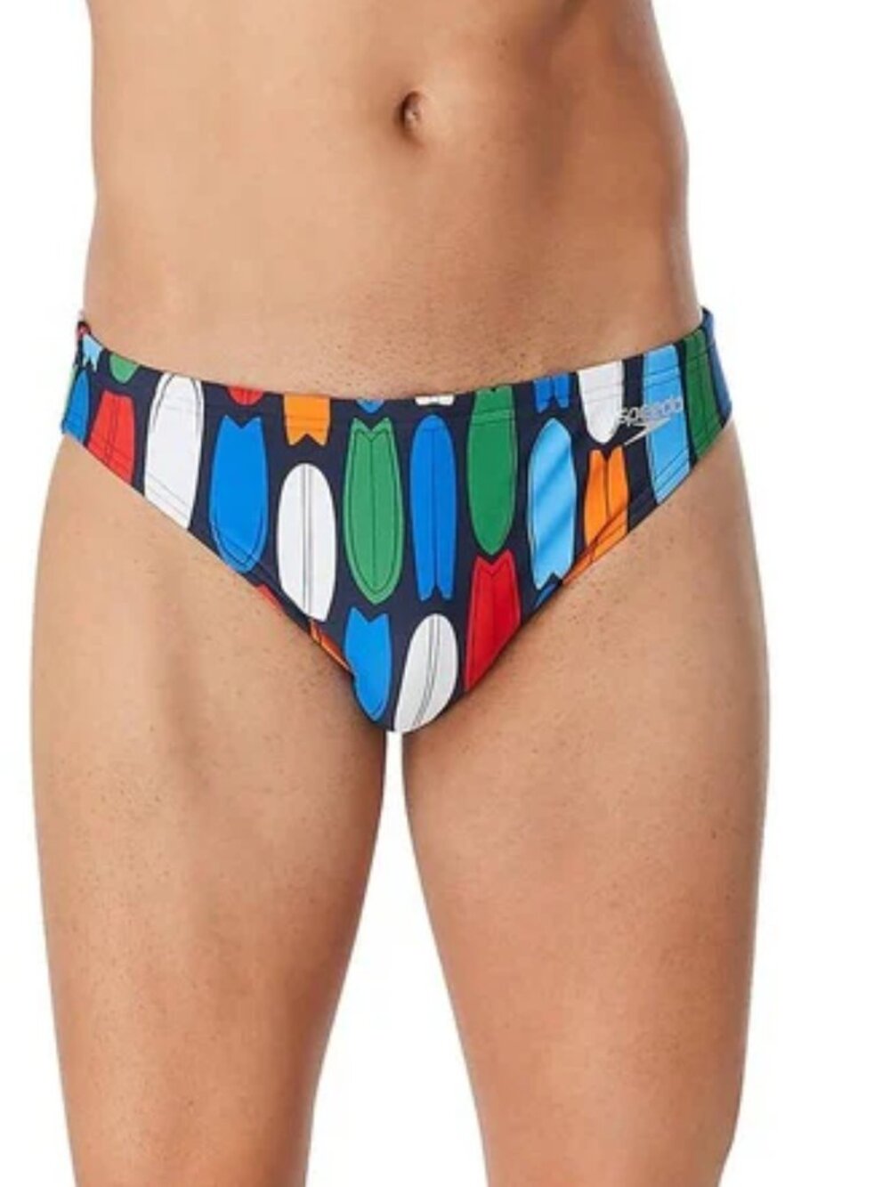 Speedo PowerFLEX ECO swim brief red surfboard blue green trunks Euro men new 32